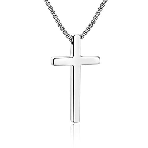 Stainless Steel Cross Necklace for Men and Boys