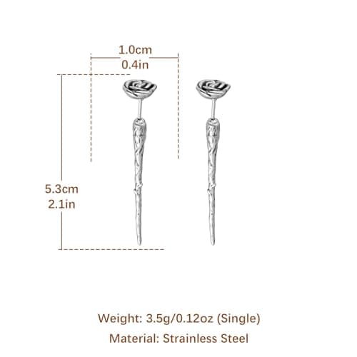 HZMAN Rose Stud Earrings for Women and Men