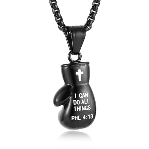 HZMAN Punk Stainless Steel Boxing Glove Chain Pendant Necklace