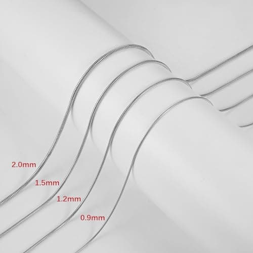 Thin Stainless Steel Snake Chain Necklace for Men and Women - Hip Hop Choker Necklace - 16-30 Jewelry Gift