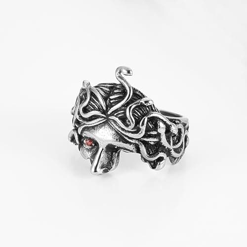 HZMAN Stainless Steel Medusa Snake Ring