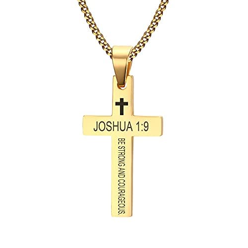 VNOX Cross Necklaces for Men & Boys - Christian Jewelry with Religious Quotes
