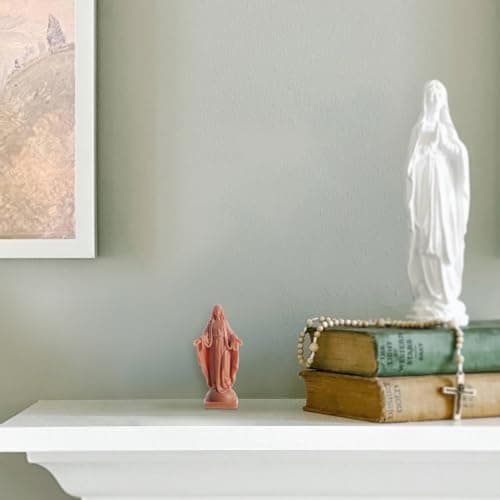 KOMI KOMI Virgin Mary Statue with Prayer Card for Women Catholic Dashboard Decor
