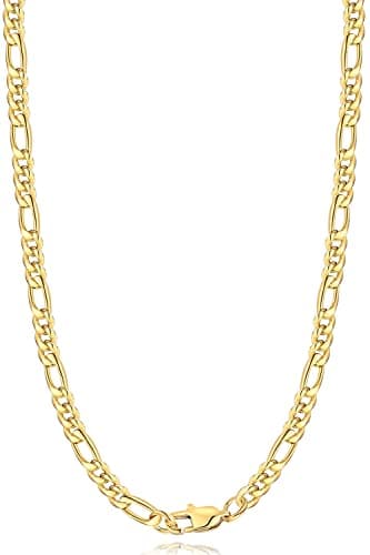 Men's 14K Gold Plated Figaro Chain Necklace