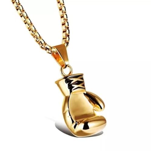 LXSSLY Punk Chain Boxing Gloves Charm Pendant, Stainless Steel Necklace