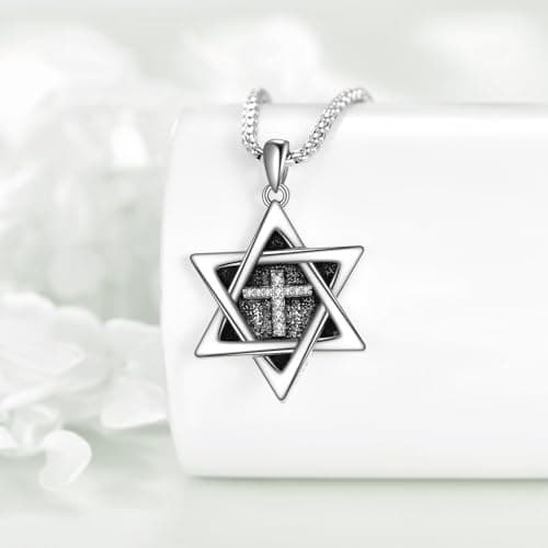Sterling Silver Star of David Pentagram Necklace for Men and Women