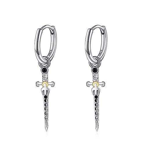 AINFQY Sword Drop Earrings 925 Sterling Silver Viking Jewelry