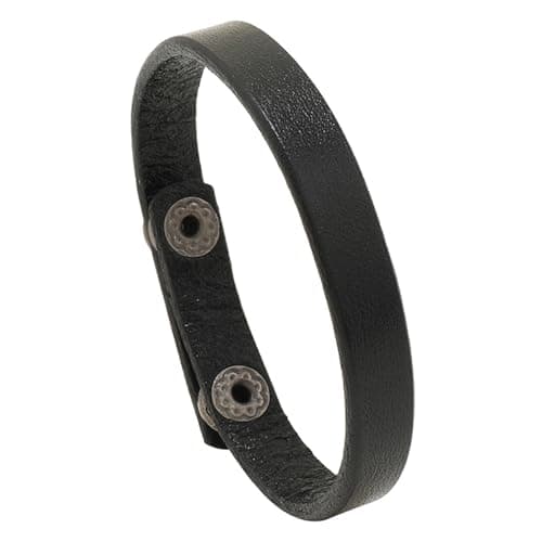 Pitmmord Punk Rock Thin Faux Leather Wristband Adjustable Arm Cuff