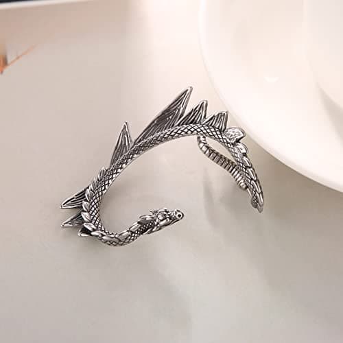 Stainless Steel Dragon Ear Cuff Earrings for Women and Men
