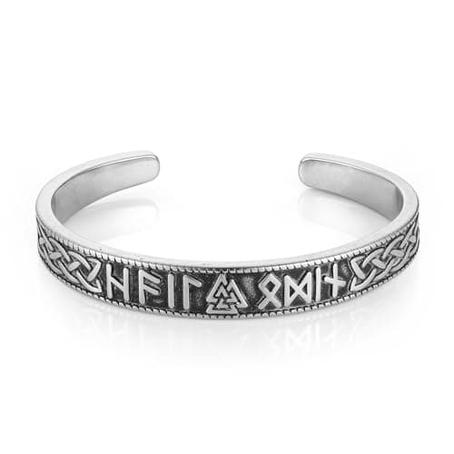 Nordic Viking Celtic Knot Bracelet for Men - Stainless Steel Cuff Bracelet