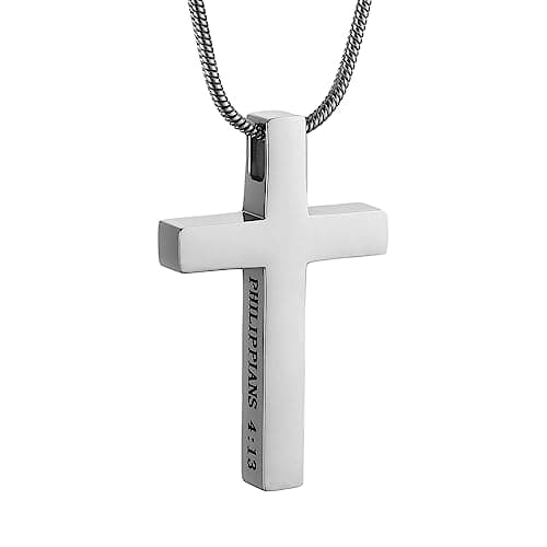 Philippians 4:13 Cross Necklace for Strength