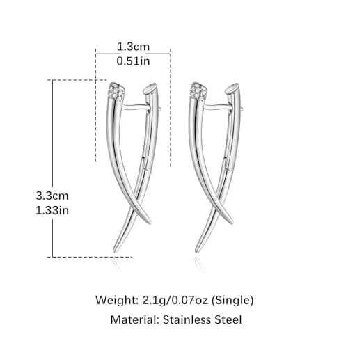 Women's Silver Spike Stud Earring