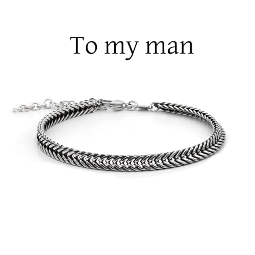 Galis Men's Premium Stainless Steel Snake Chain Bracelet, Silver Plated 7.5"