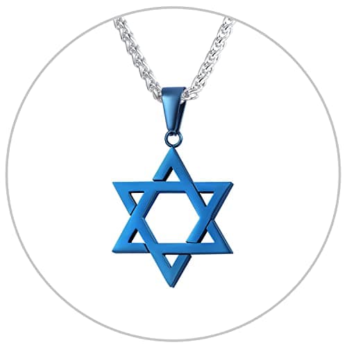 Star of David Necklace for Men and Women - Gold/Stainless Steel Hexagon Pendant