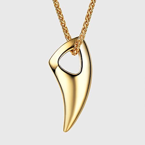 ProSteel Punk Rock Stainless Steel Shark Necklace, Black/Gold/Silver, Adjustable 22-24inch