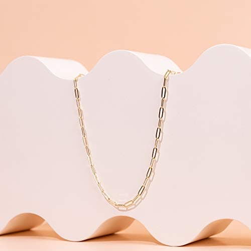 Pavoi 14K Gold Plated Curb Necklace with Beads and Chains