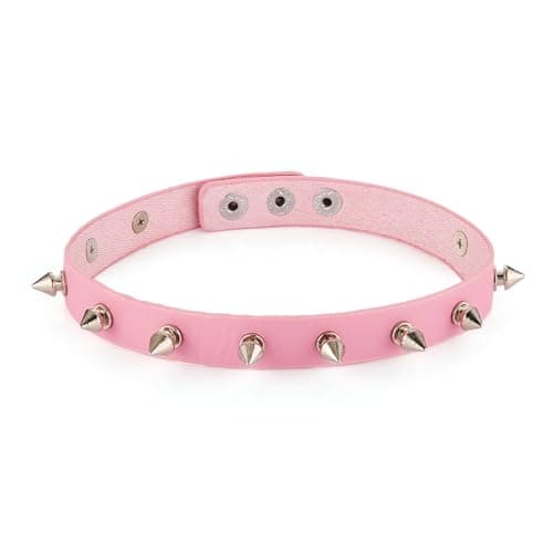 HZMAN Cool Punk Goth Metal Spike Studded Leather Collar Choker Necklace