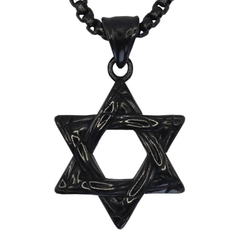 Men's Stainless Steel Star of David Pendant Necklace
