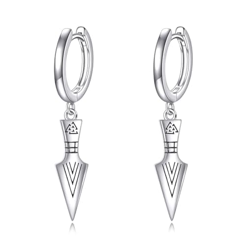 AINFQY Sword Drop Earrings 925 Sterling Silver Viking Jewelry