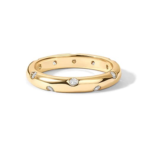 PavoI 14K Gold Plated CZ Stackable Ring for Women