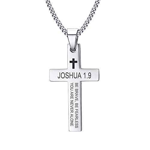 VNOX Cross Necklaces for Men & Boys - Christian Jewelry with Religious Quotes
