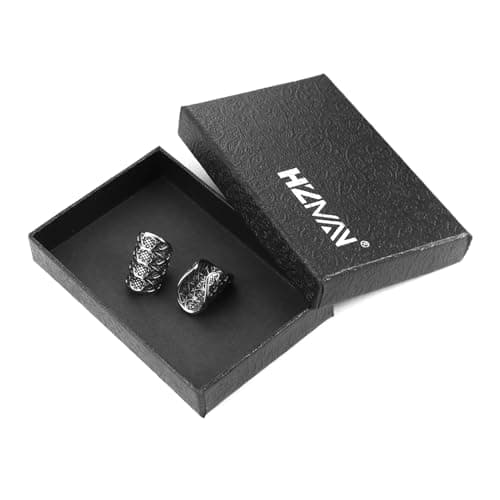 HZMAN Stainless Steel Retro Broad Ear Cuff Earrings for Men & WomenGift