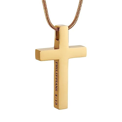 Philippians 4:13 Cross Necklace for Strength