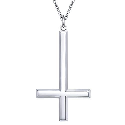 Men's Sterling Silver Cross Pendant Necklace - 24 Inch Chain