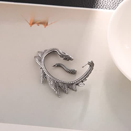 Stainless Steel Dragon Ear Cuff Earrings for Women and Men