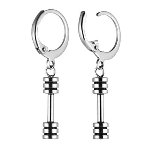Stainless Steel Feather Design Hoop Earrings for Bike Punk, Gift for Christmas, Thanksgiving, New Year, Wedding