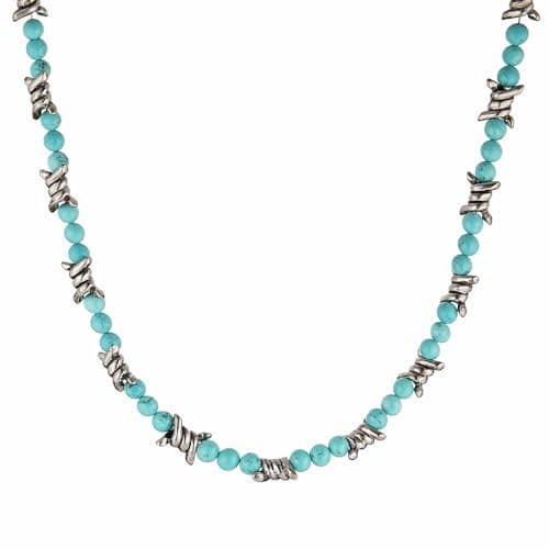 HZMAN Men's Punk Gothic 20 Inch Alloy Barbed Wire Necklace
