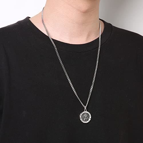 HZMAN Stainless Steel Christian Religious Pendant Necklace Gift