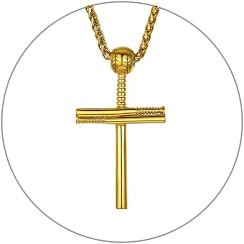 GOLDCHIC JEWELRY Sports Necklaces for Men and Teens – Stainless Steel Chain Jewelry for Football, Baseball, Soccer, Basketball, and Softball Fans