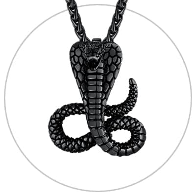 Stainless Steel Snake Pendant Necklace for Men and Women - Punk Fashion jewelry
