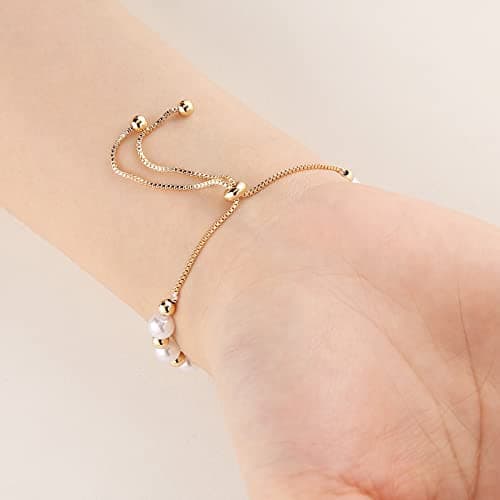 HZMAN Evil Eye Bracelet for Women Girls 14K Gold Plated Saint Benedict Medal Retro Blue Eye Bead Protection Stretch Bracelet