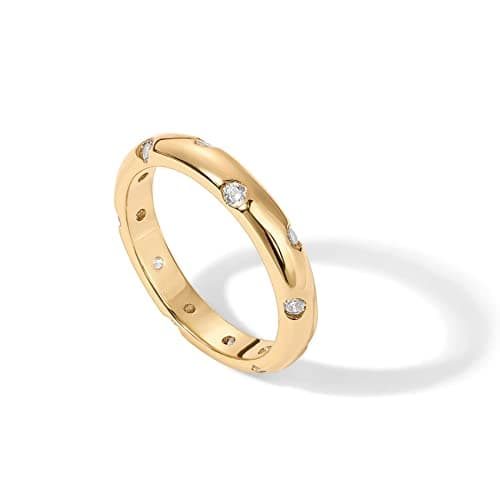 PavoI 14K Gold Plated CZ Stackable Ring for Women