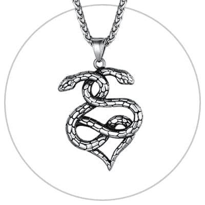 Stainless Steel Snake Pendant Necklace for Men and Women - Punk Fashion jewelry