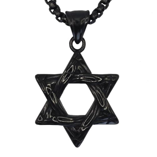 Men's Stainless Steel Star of David Pendant Necklace