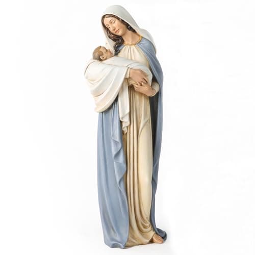 BC BUILDCLASSIC 12.75" Hand Painted Virgin Mary Statue, Religious Gift for Mom
