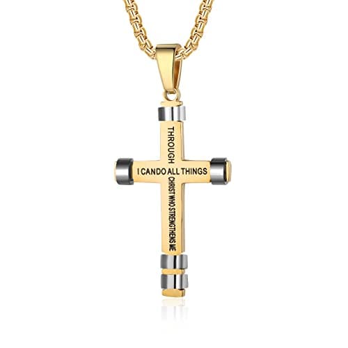 ZRAY Philippians 4:13 Strength Necklace for Men - I CAN DO ALL THINGS Pendant Gift