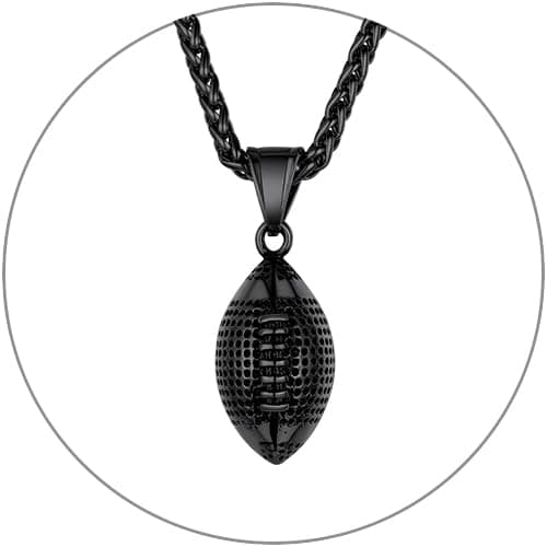 GOLDCHIC JEWELRY Sports Necklaces for Men and Teens – Stainless Steel Chain Jewelry for Football, Baseball, Soccer, Basketball, and Softball Fans
