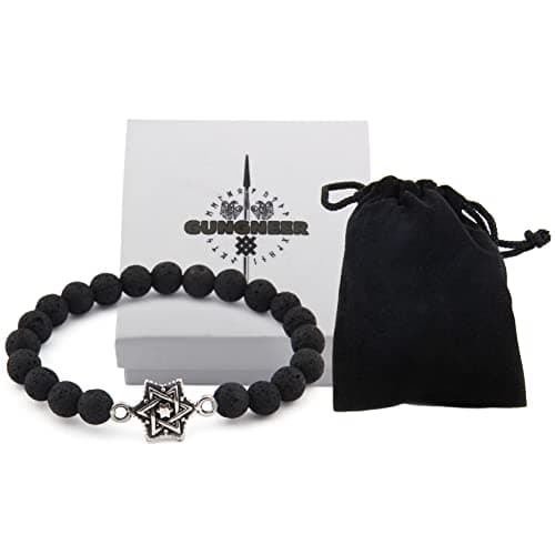 Gungneer David Star Necklace with Stainless Steel Chain for Men & Women