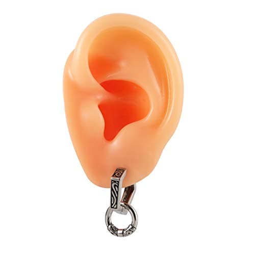 Stainless Steel Hoop Earrings for Men with Ring Studs & Drop Gothic Biker Design