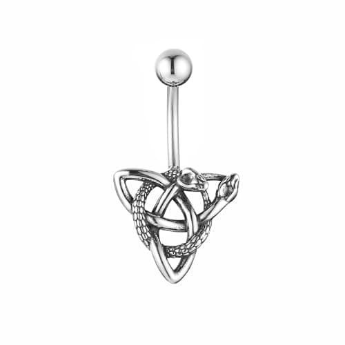 HZMAN 14G Surgical Steel Gothic Celtic Knot Belly Button Rings for Women