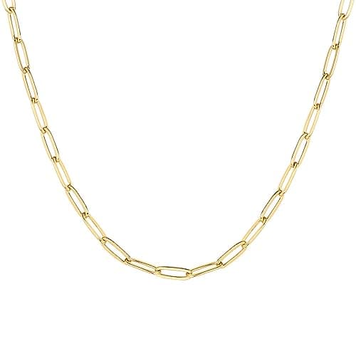Pavoi 14K Gold Plated Curb Necklace with Beads and Chains