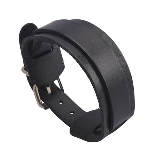 Jeilwiy Men's Punk Leather Wristbands - Adjustable, Braided Black & Brown Cuff Bangle Gifts