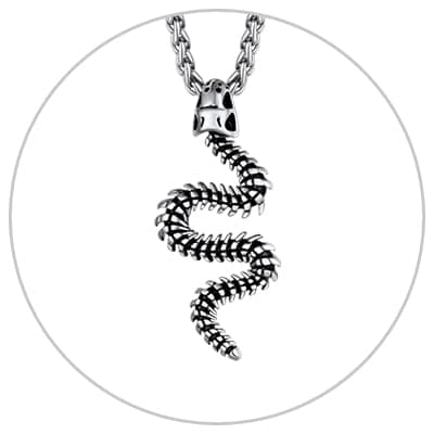 Stainless Steel Snake Pendant Necklace for Men and Women - Punk Fashion jewelry