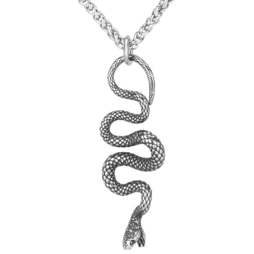 LOBON Fashion Snake Necklace - Gothic Stainless Steel Jewelry for Men & Women