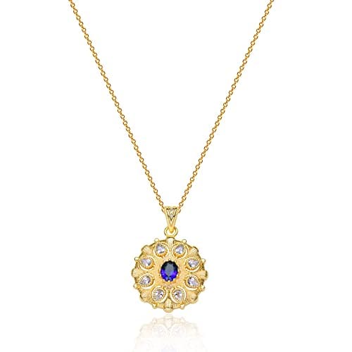 VACRONA 18k Gold Plated Vintage Textured Coin Necklace for Women