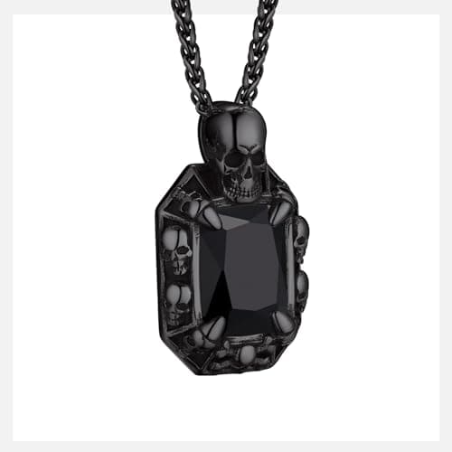 Gothic Stainless Steel Dragon Claw Pendant Necklace for Men and Women - Ruby/Blue Topaz/Emerald/Black Onyx